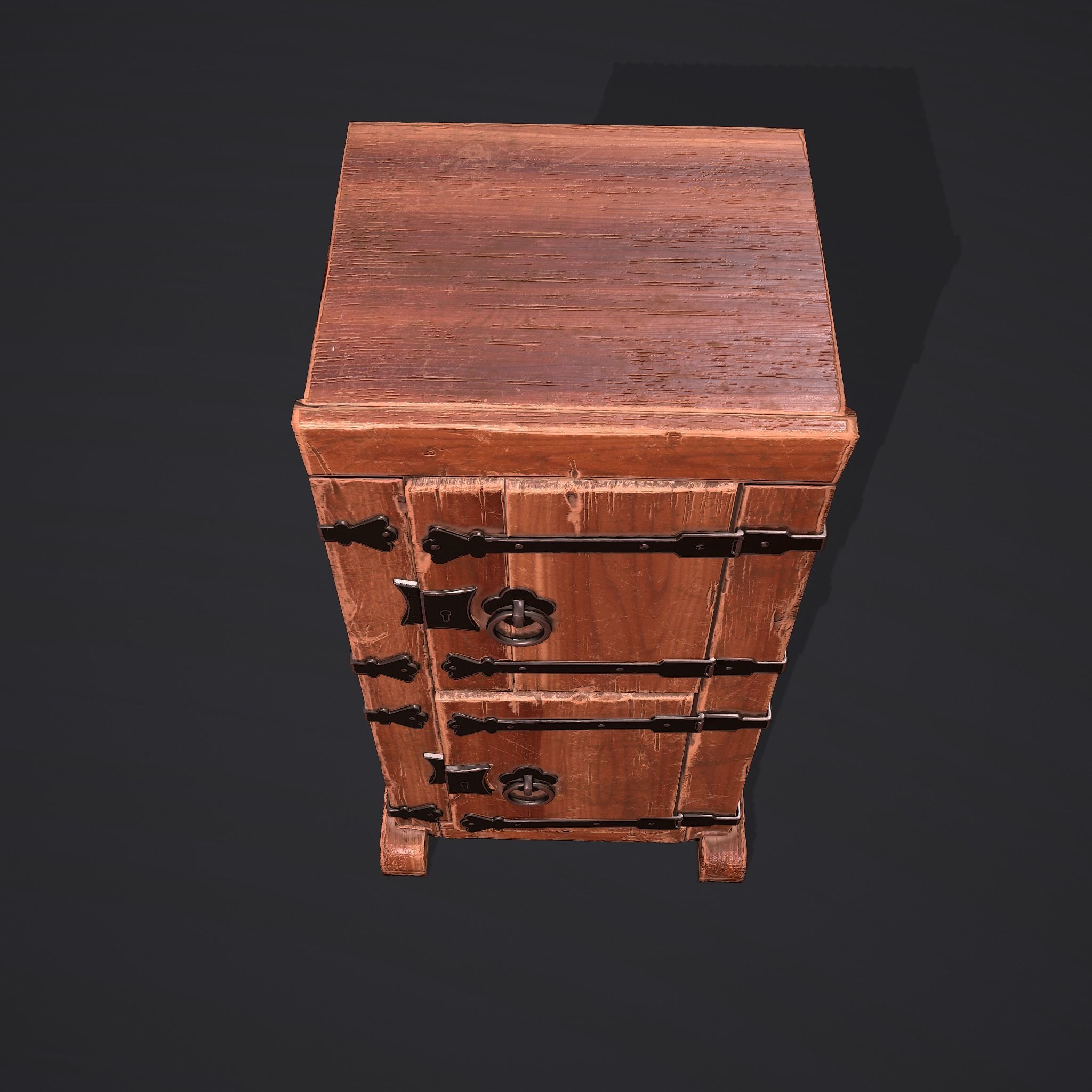 Medieval Style Wardrobe Low-poly 3D model_15