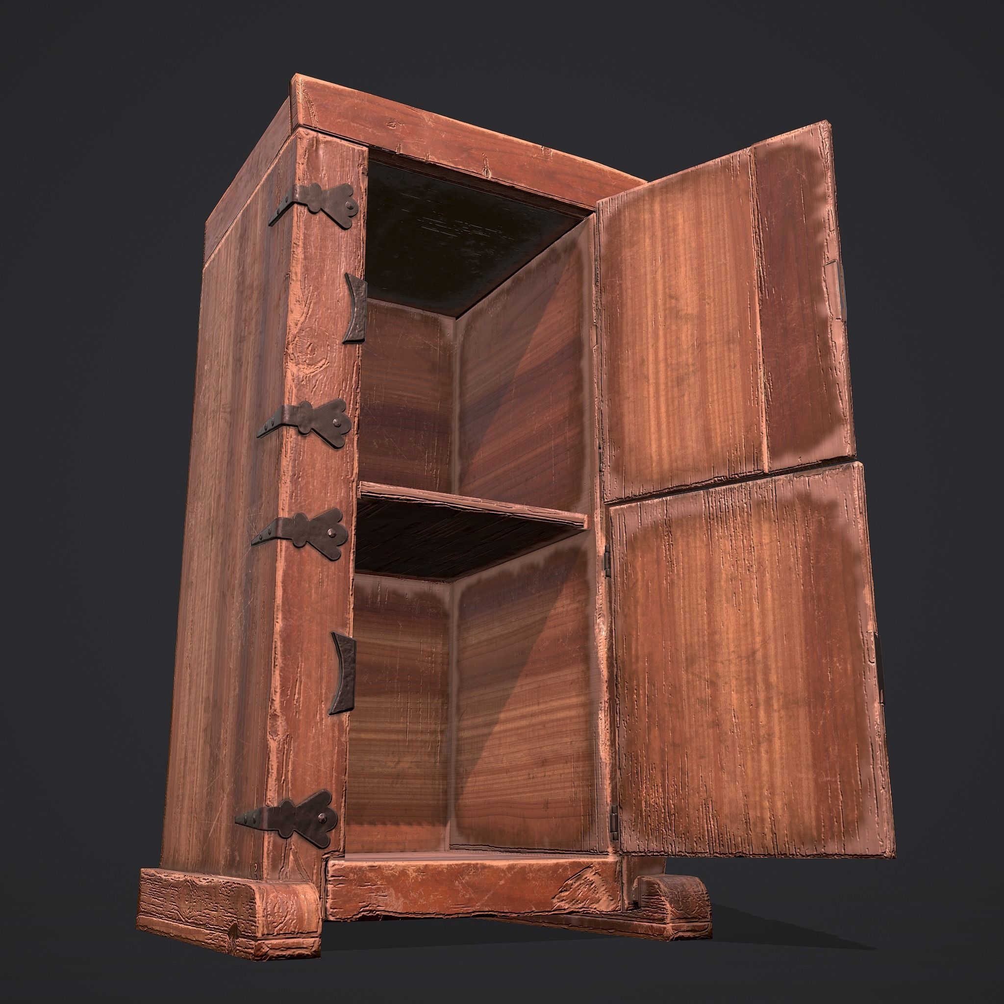 Medieval Style Wardrobe Low-poly 3D model_39