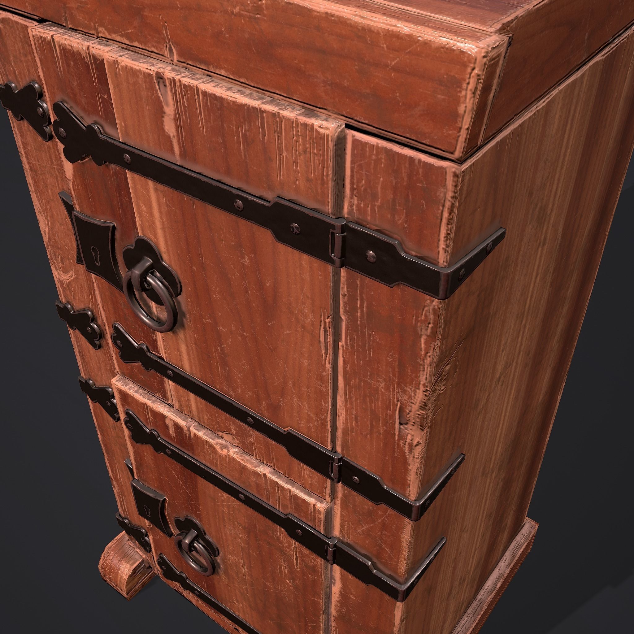 Medieval Style Wardrobe Low-poly 3D model_22