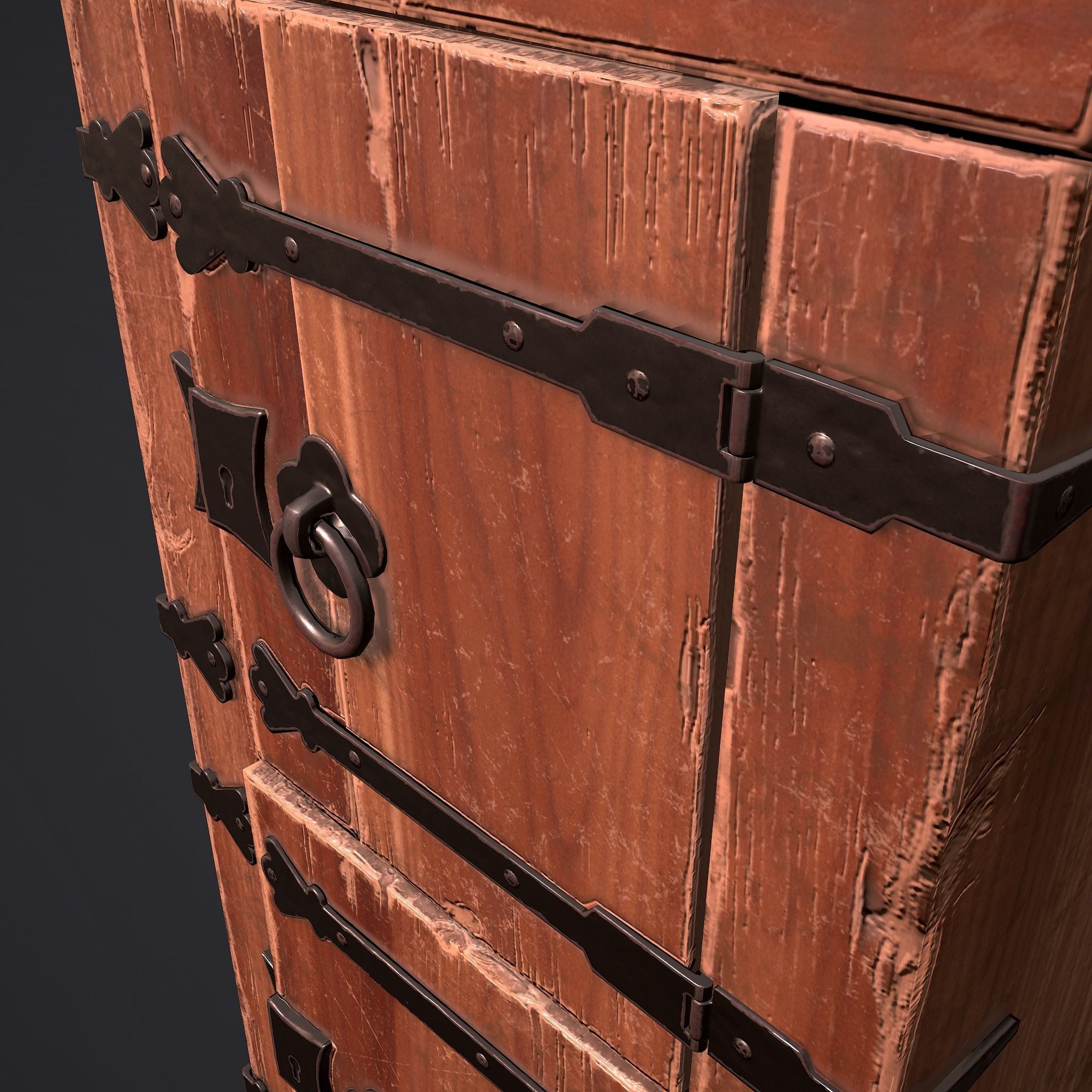 Medieval Style Wardrobe Low-poly 3D model_30