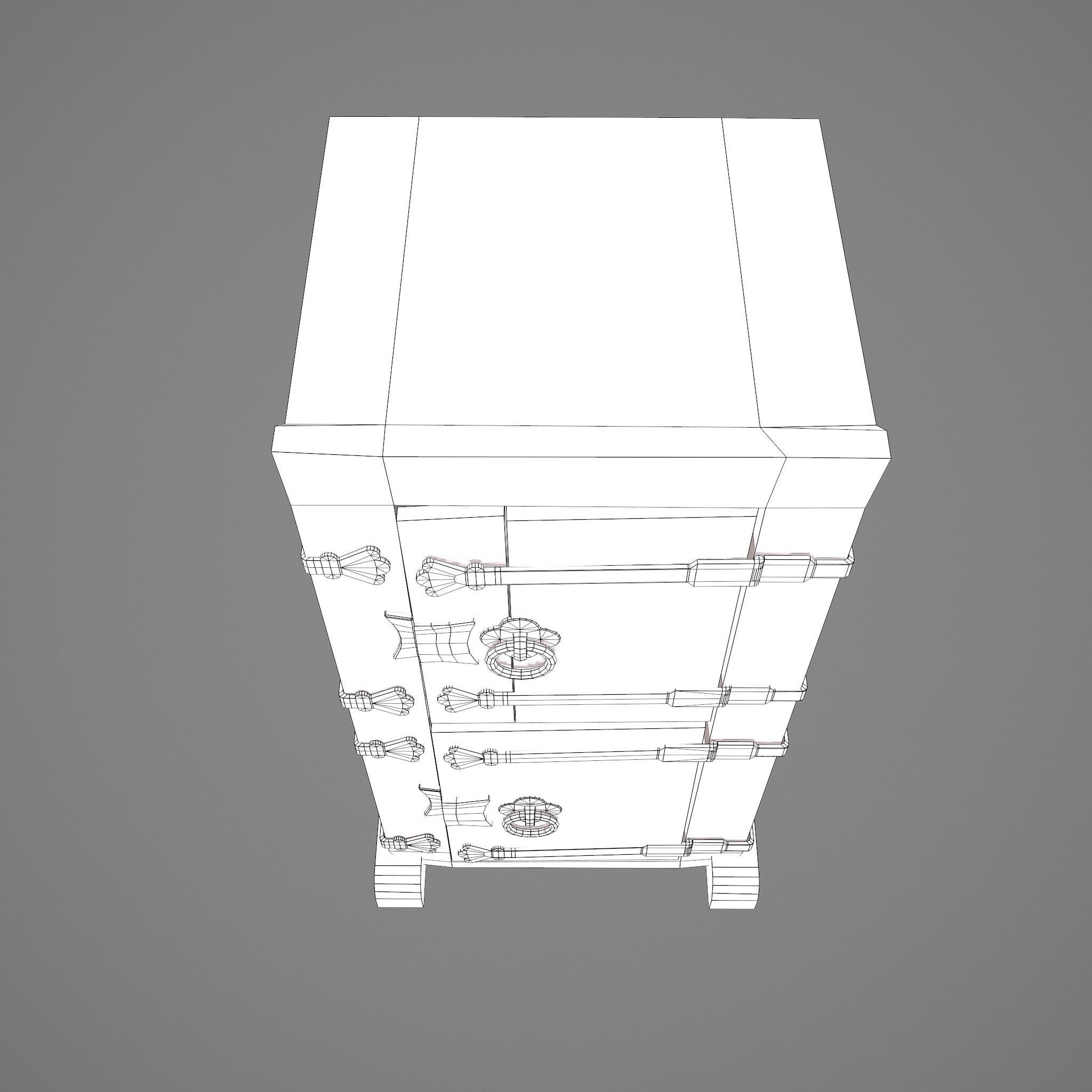 Medieval Style Wardrobe Low-poly 3D model_50