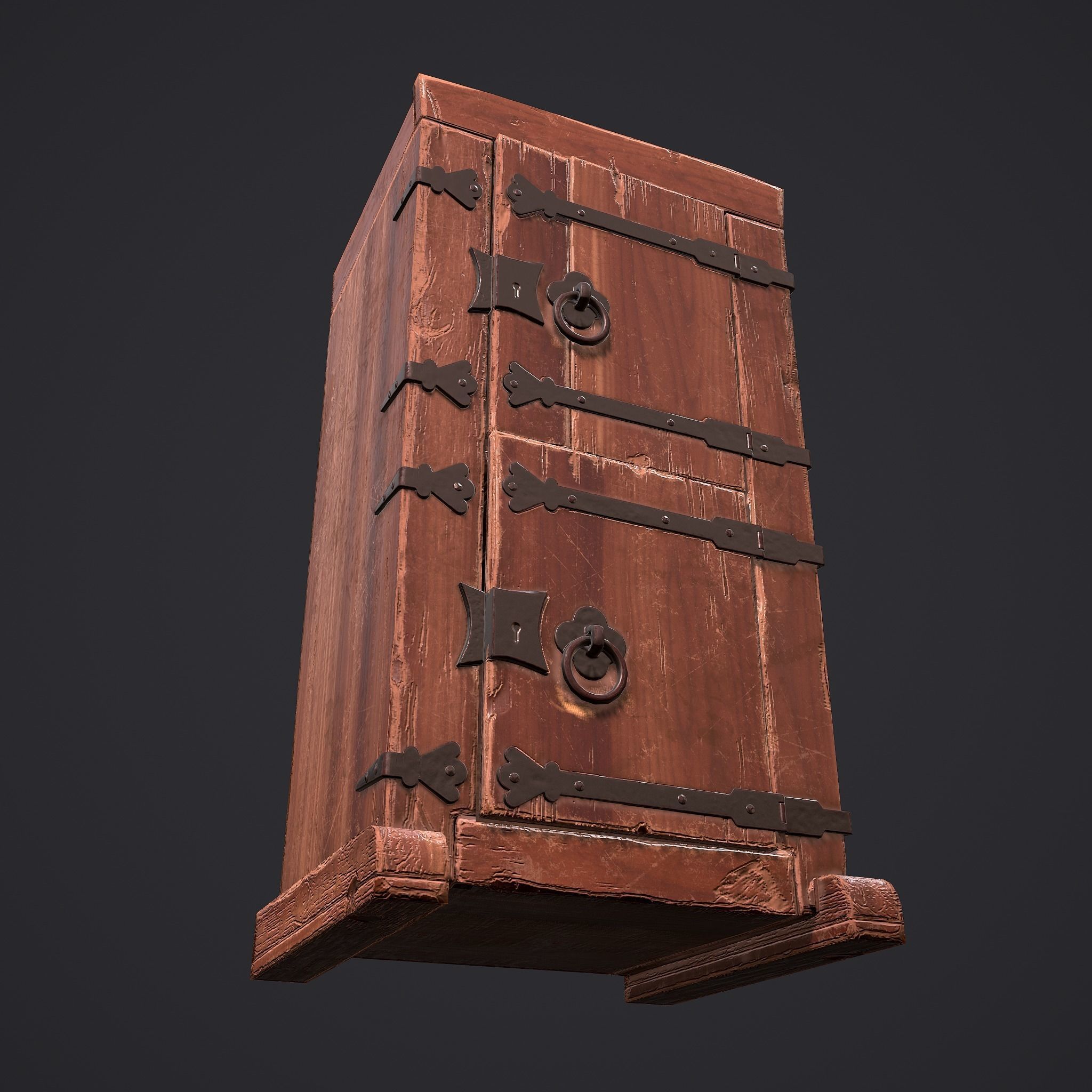 Medieval Style Wardrobe Low-poly 3D model_19