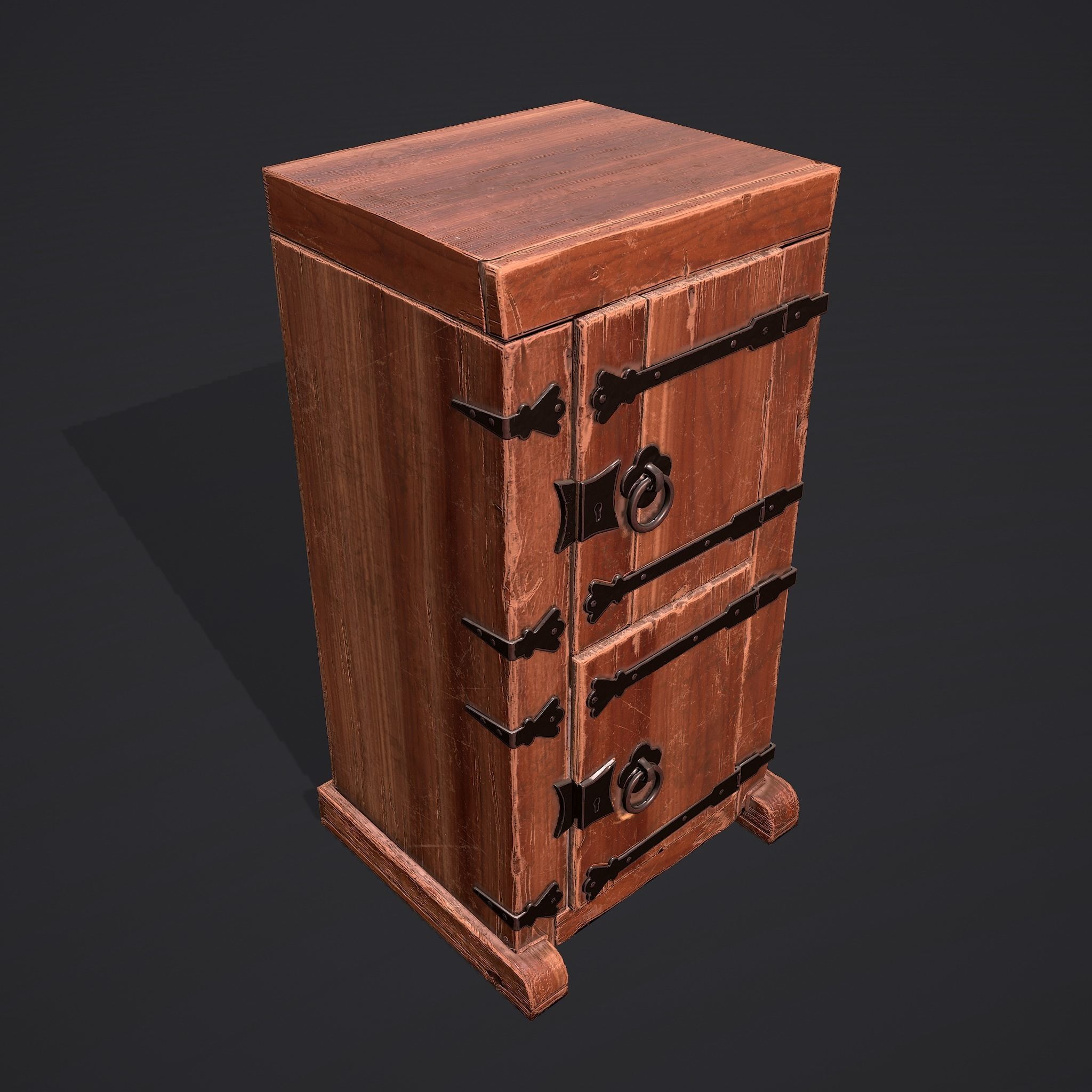 Medieval Style Wardrobe Low-poly 3D model_25