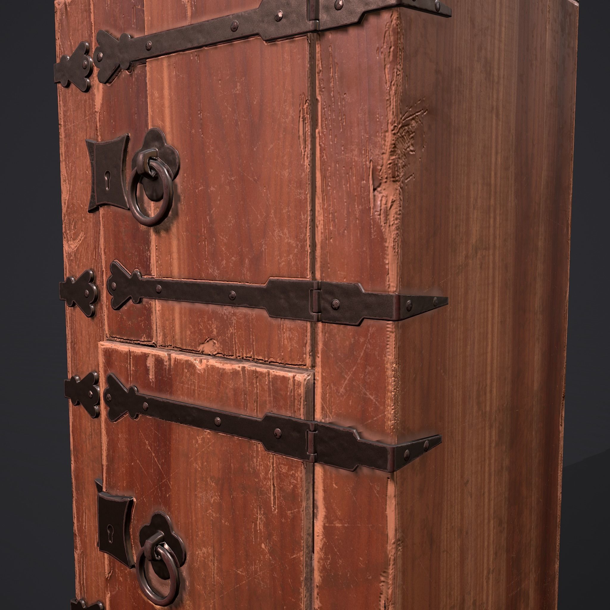 Medieval Style Wardrobe Low-poly 3D model_21