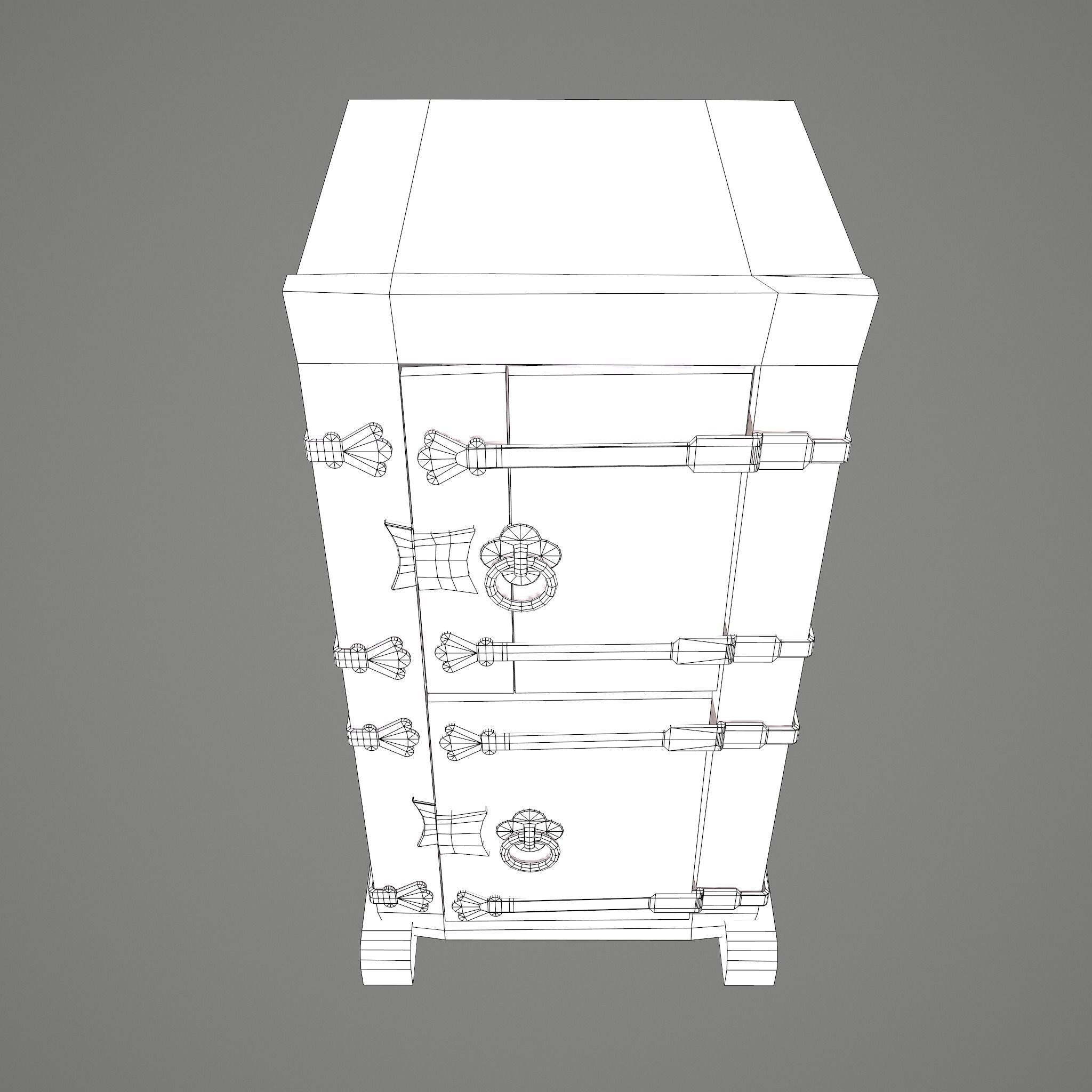 Medieval Style Wardrobe Low-poly 3D model_49