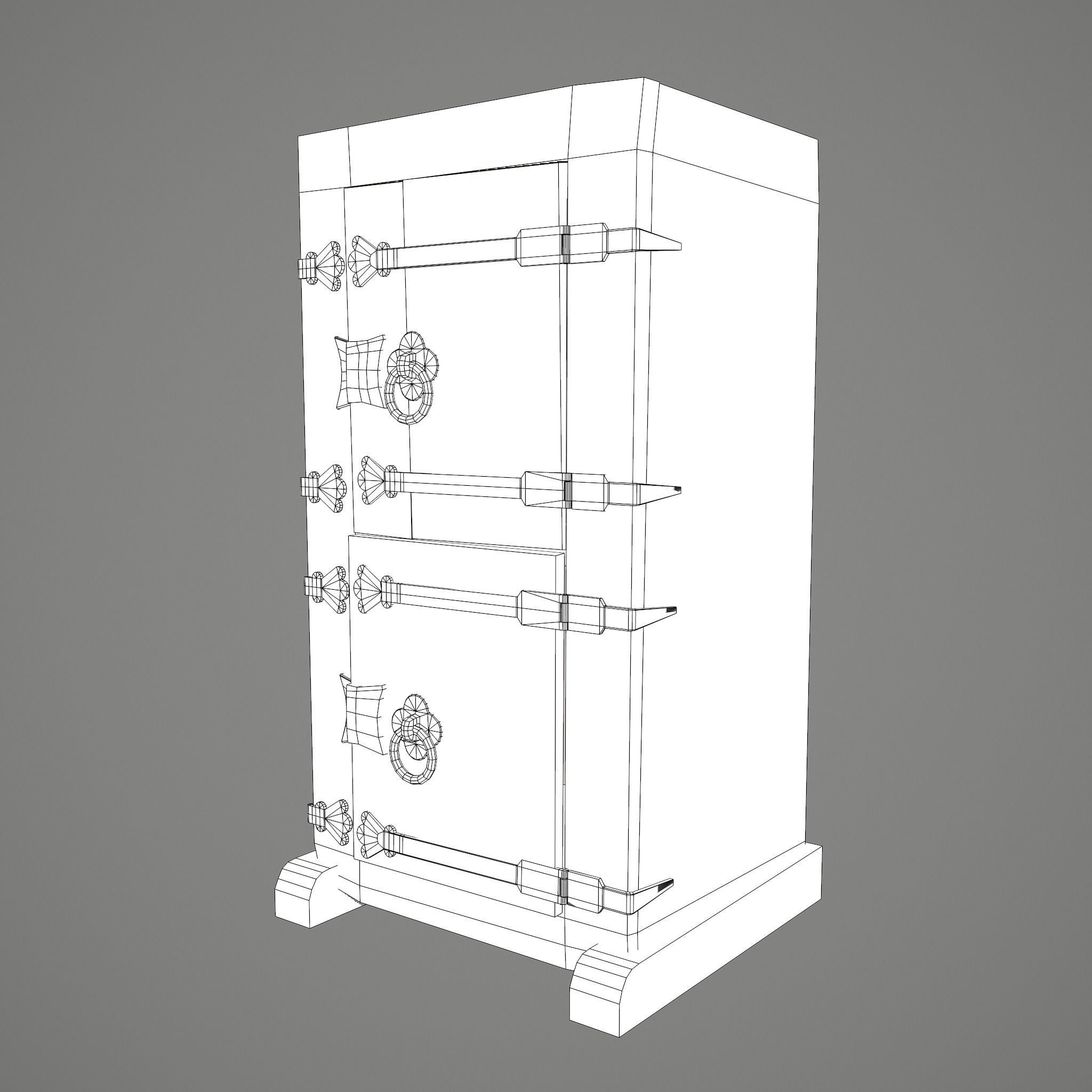 Medieval Style Wardrobe Low-poly 3D model_44