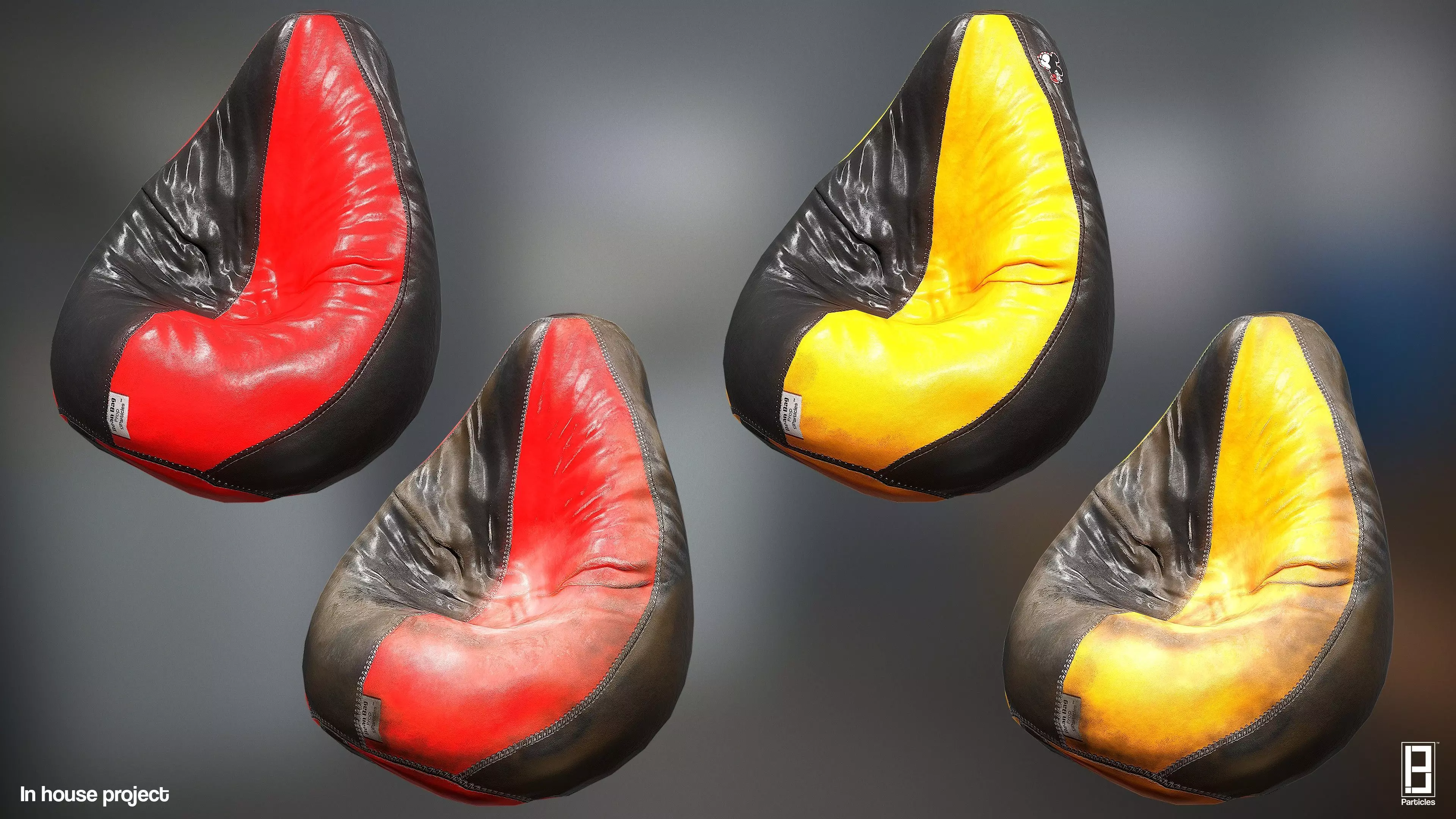 Low-poly Bean Bag Game Ready Asset Low-poly 3D model_0