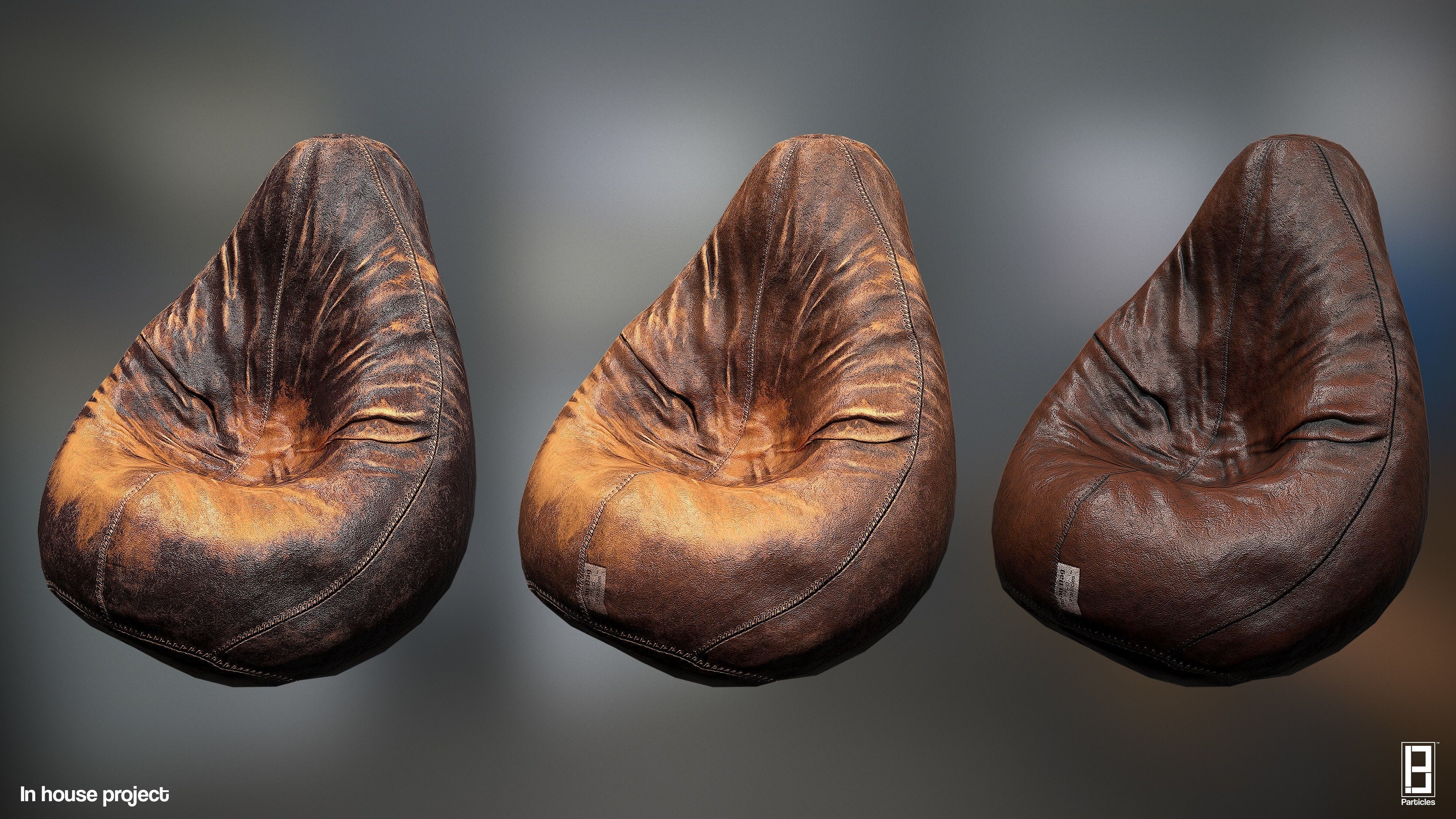 Low-poly Bean Bag Game Ready Asset Low-poly 3D model_2