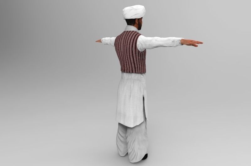 indian panjabi Low-poly 3D model_4