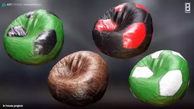 Low-poly Bean Bag V2 Game Ready Asset