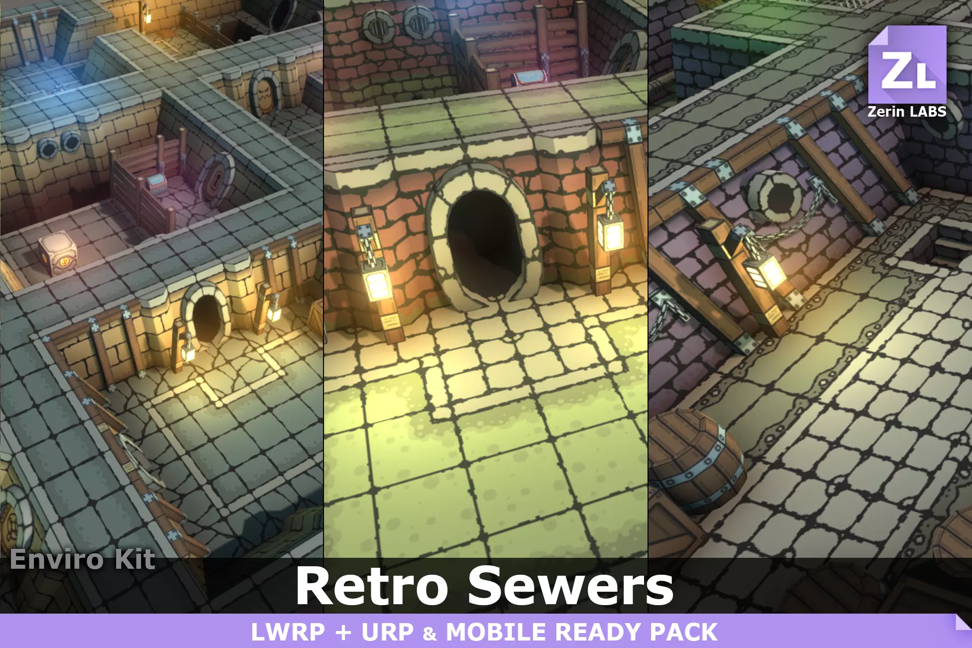 EnviroKit - THE SEWERS - Retro Lowpoly Low-poly 3D model_0