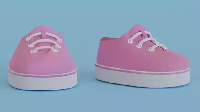 3D Stylized Cartoon Shoes Low-poly 3D model