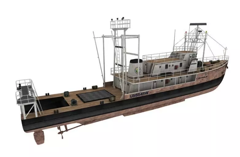 tugboat model 3d fishing boat Low-poly 3D model_0