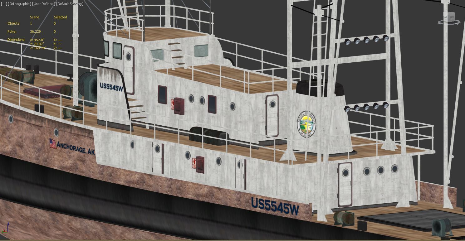 tugboat model 3d fishing boat Low-poly 3D model_3