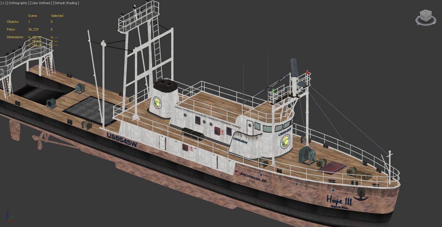 tugboat model 3d fishing boat Low-poly 3D model_1
