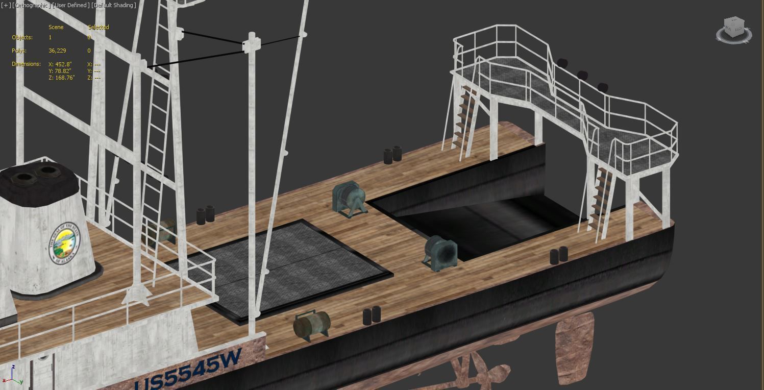 tugboat model 3d fishing boat Low-poly 3D model_2