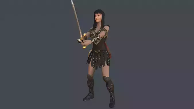 Amazone 3D model female warrior