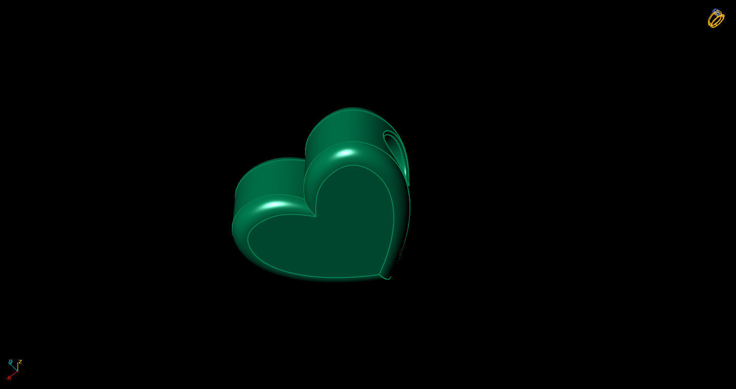 Pendant initial heart A 3D print model_10