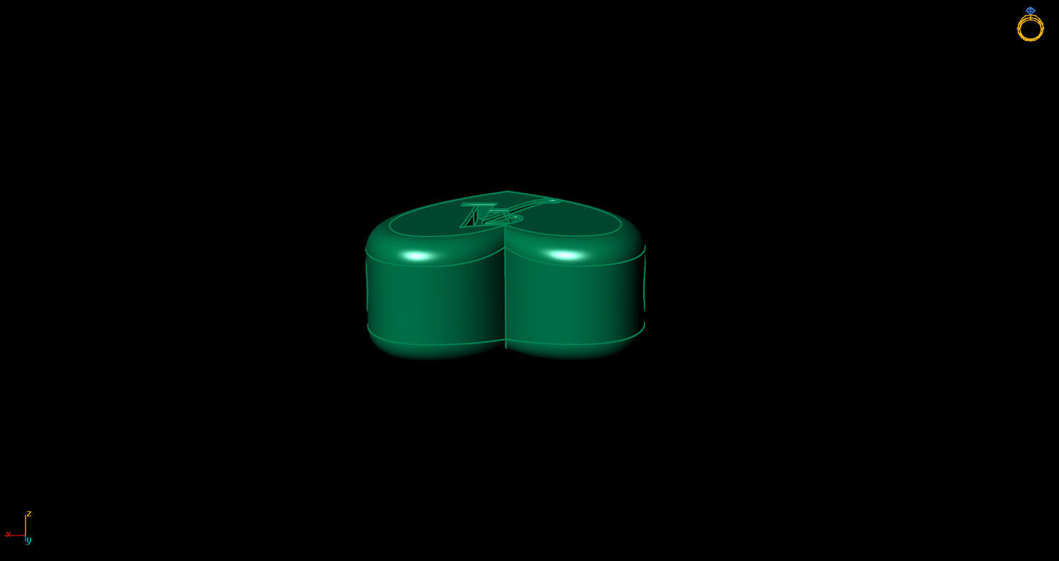 Pendant initial heart A 3D print model_9