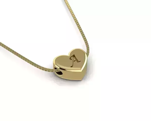 Pendant initial heart A 3D print model