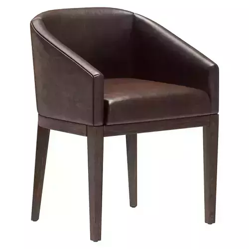 Restoration Hardware Morgan Barrelback Slope Leather Armchair 3D model