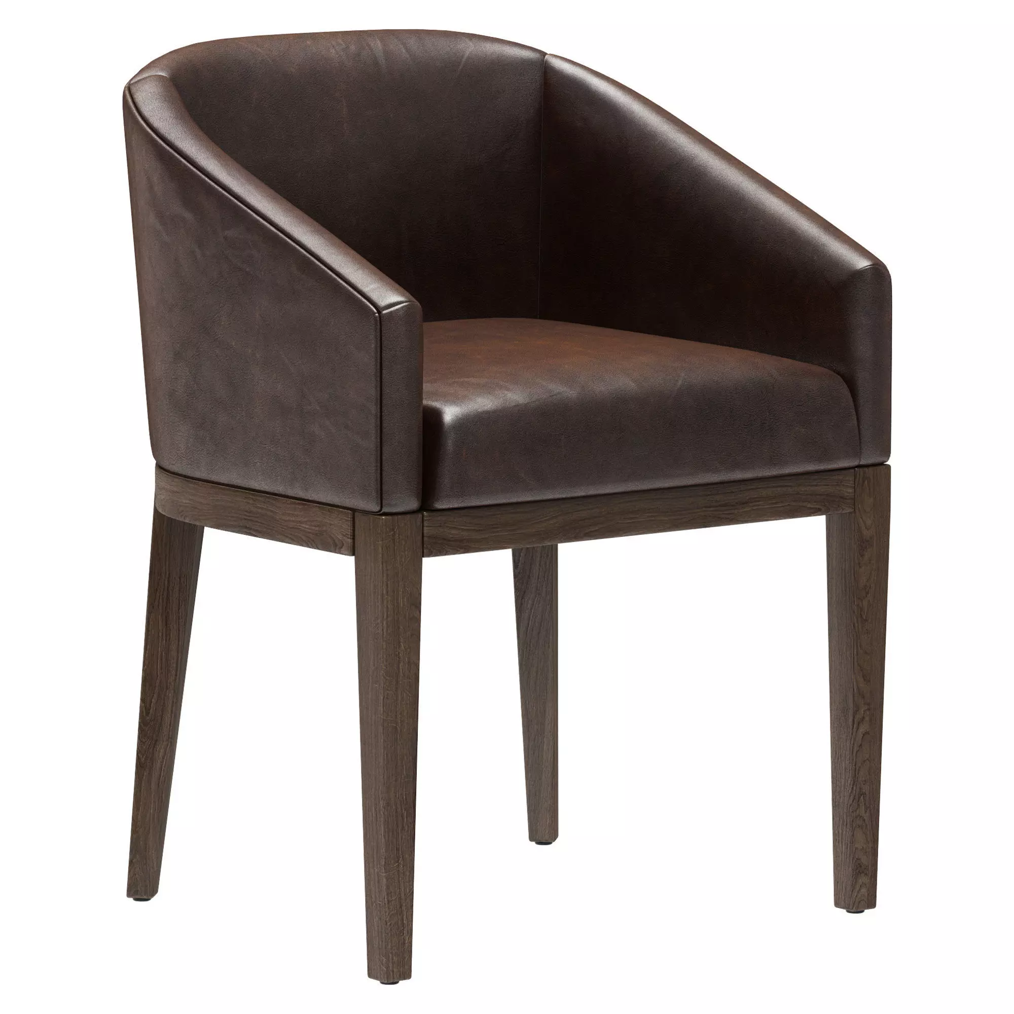 Restoration Hardware Morgan Barrelback Slope Leather Armchair 3D model_0