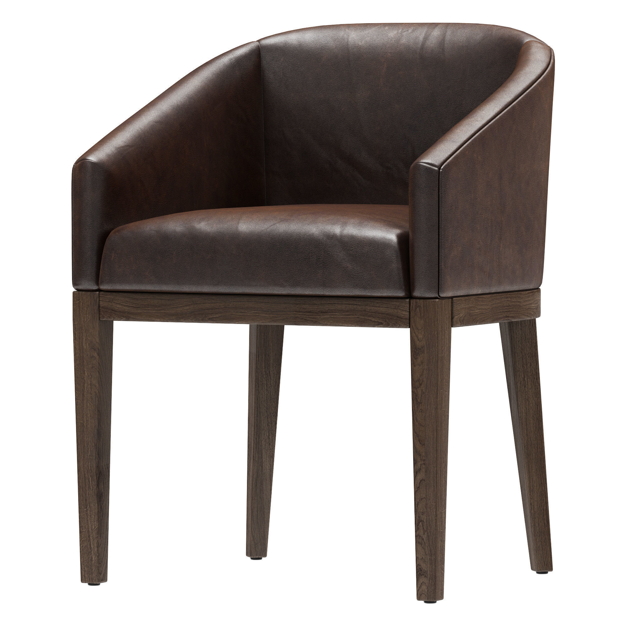 Restoration Hardware Morgan Barrelback Slope Leather Armchair 3D model_1