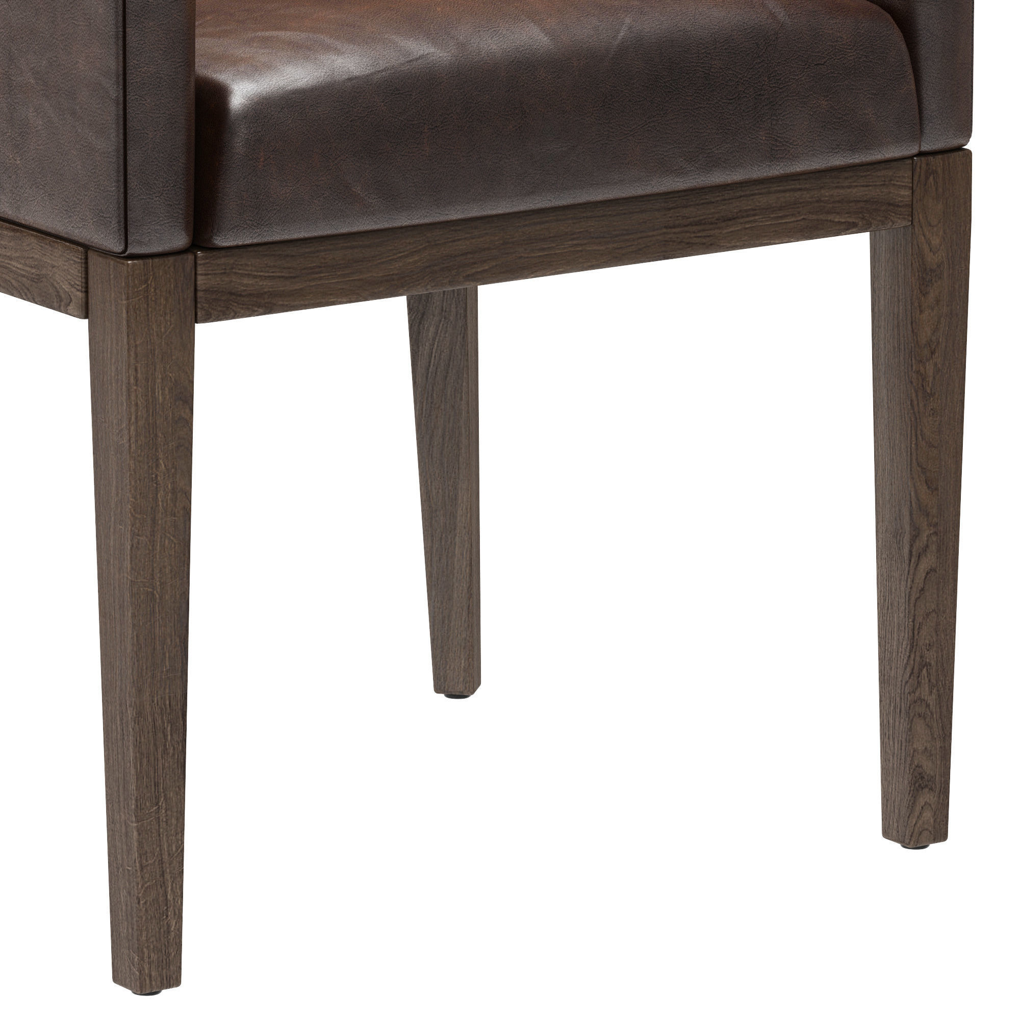 Restoration Hardware Morgan Barrelback Slope Leather Armchair 3D model_5