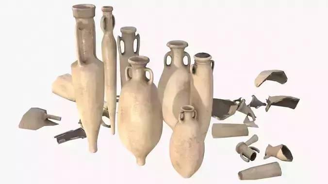 Amphora - Sand Terracotta Low-poly 3D model