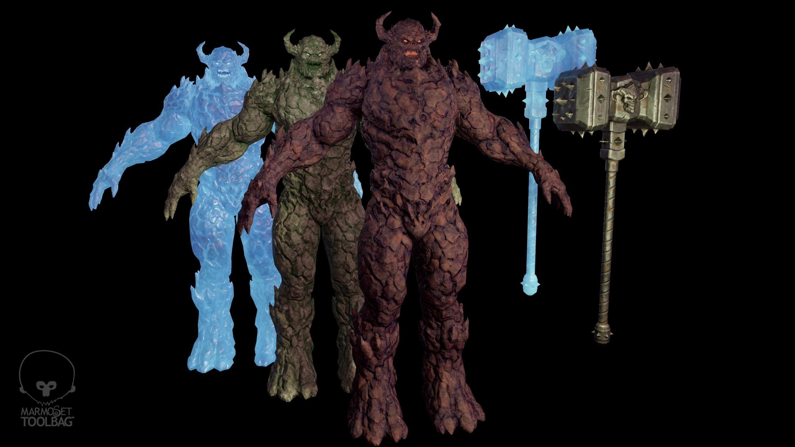 Monster - Game Ready flying in sky Low-poly 3D model_6