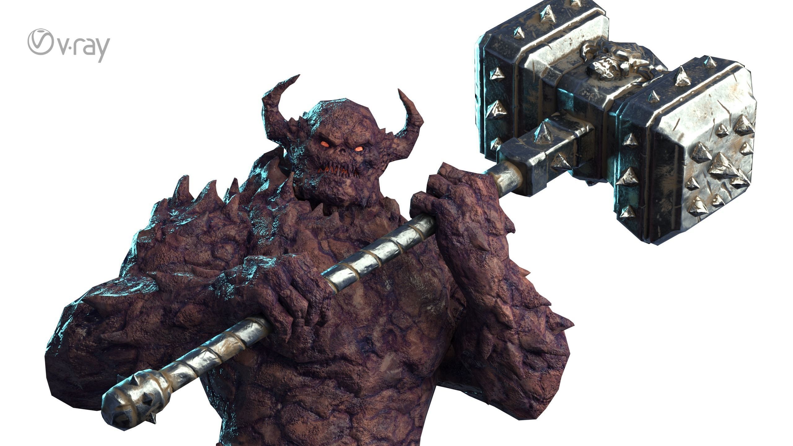 Monster - Game Ready flying in sky Low-poly 3D model_9