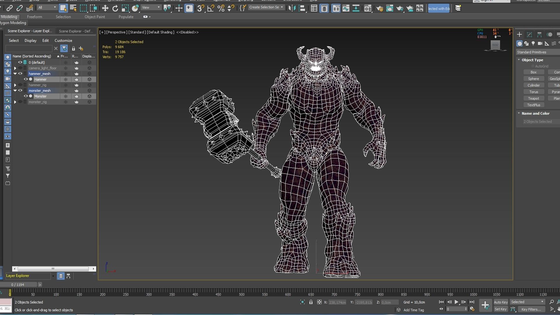Monster - Game Ready flying in sky Low-poly 3D model_38