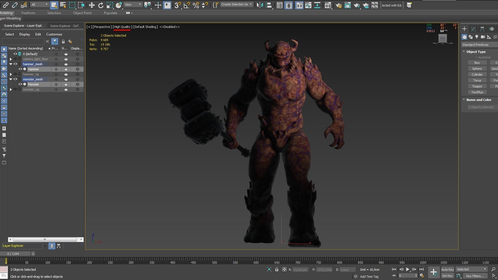 Monster - Game Ready flying in sky Low-poly 3D model_40