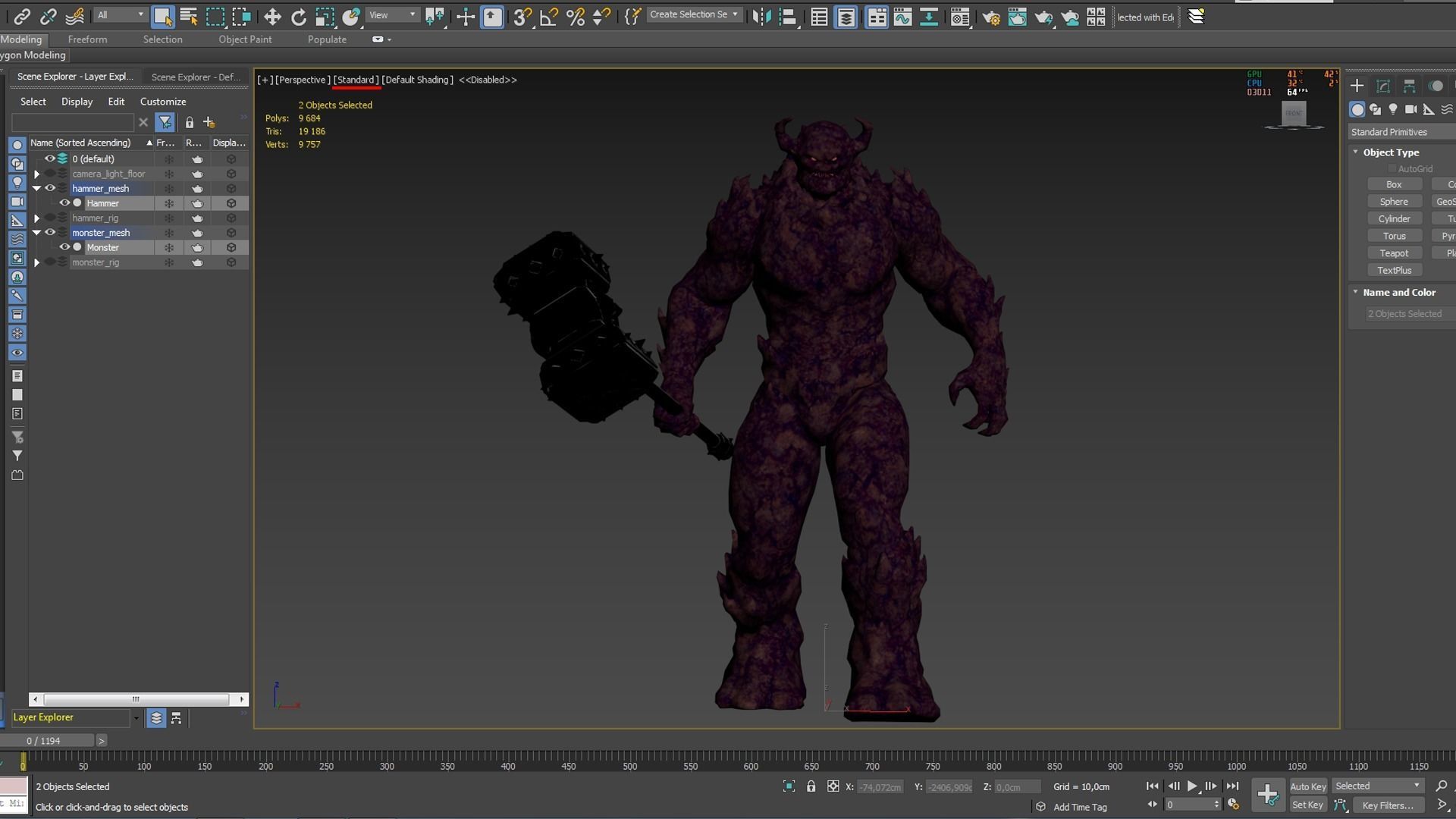 Monster - Game Ready flying in sky Low-poly 3D model_41