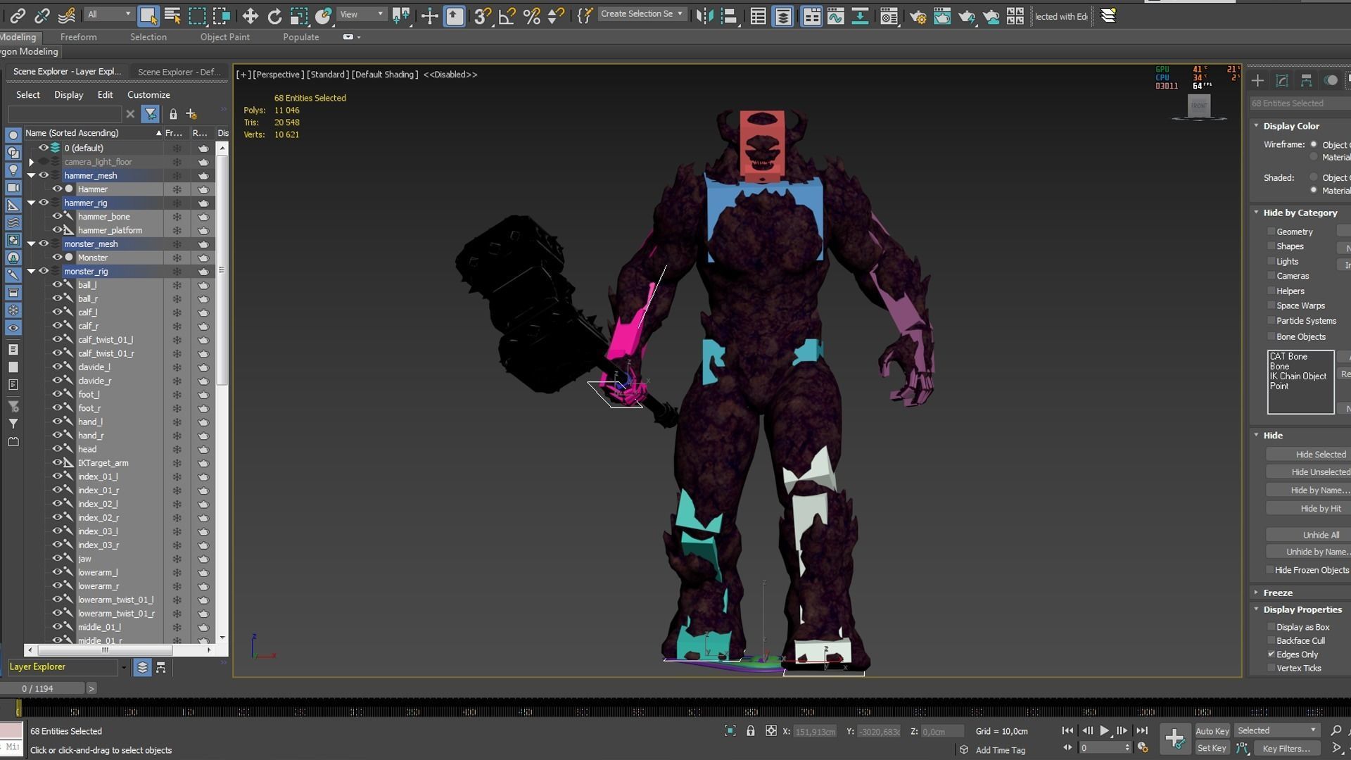 Monster - Game Ready flying in sky Low-poly 3D model_35