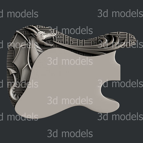 3d STL models for CNC router or 3dprinter guitar3 3D model