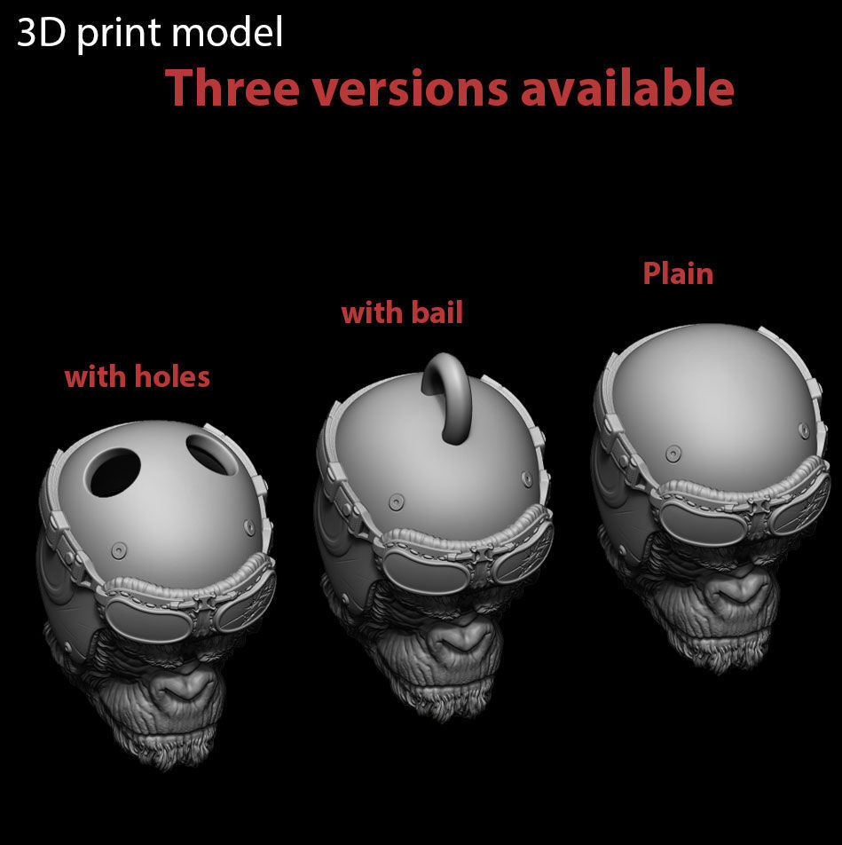 Animal Pendant jewelry biker monkey vol1  3D print model_8