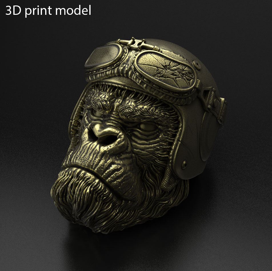 Animal Pendant jewelry biker monkey vol1  3D print model_4