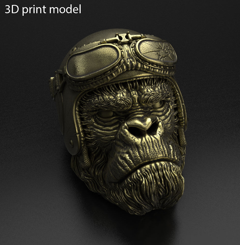 Animal Pendant jewelry biker monkey vol1  3D print model_2