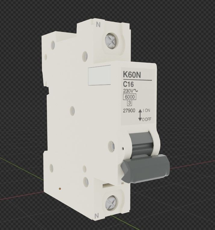 Mini Disjunctor Circuit Breaker Circuit Interrupter 3D model_3
