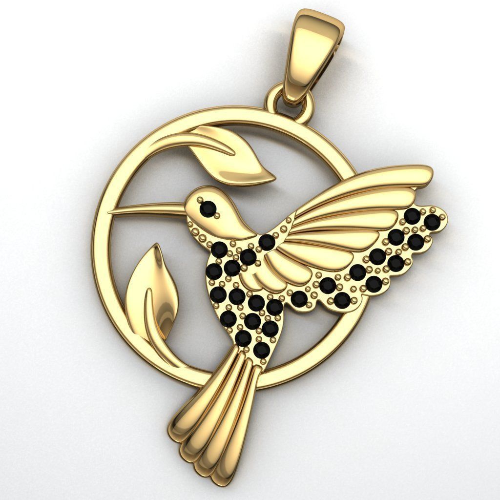 Hummingbird pendant 3D print model_1