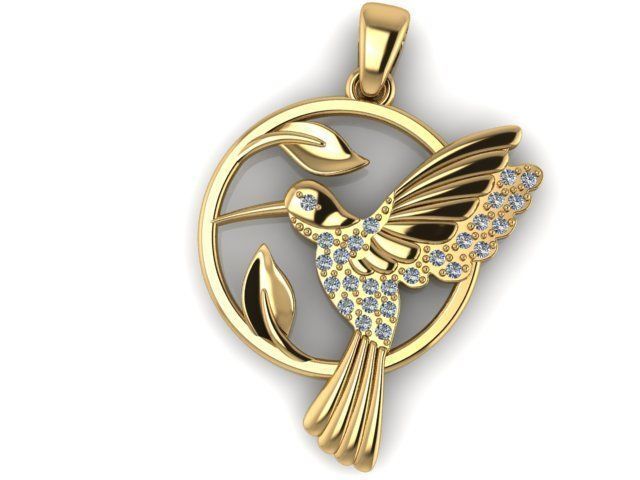 Hummingbird pendant 3D print model_2