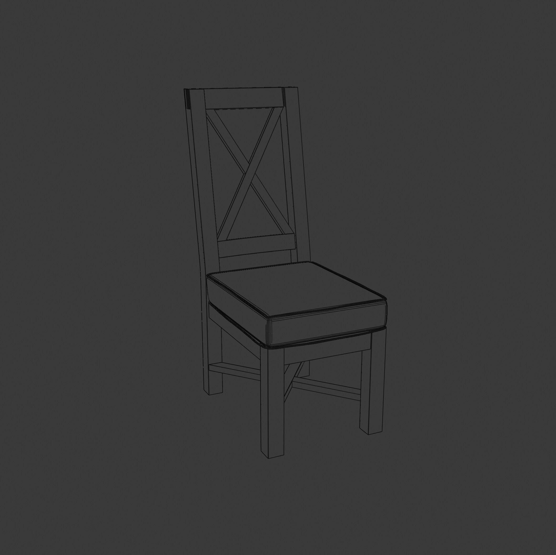Dining Room Chair 3D model_5