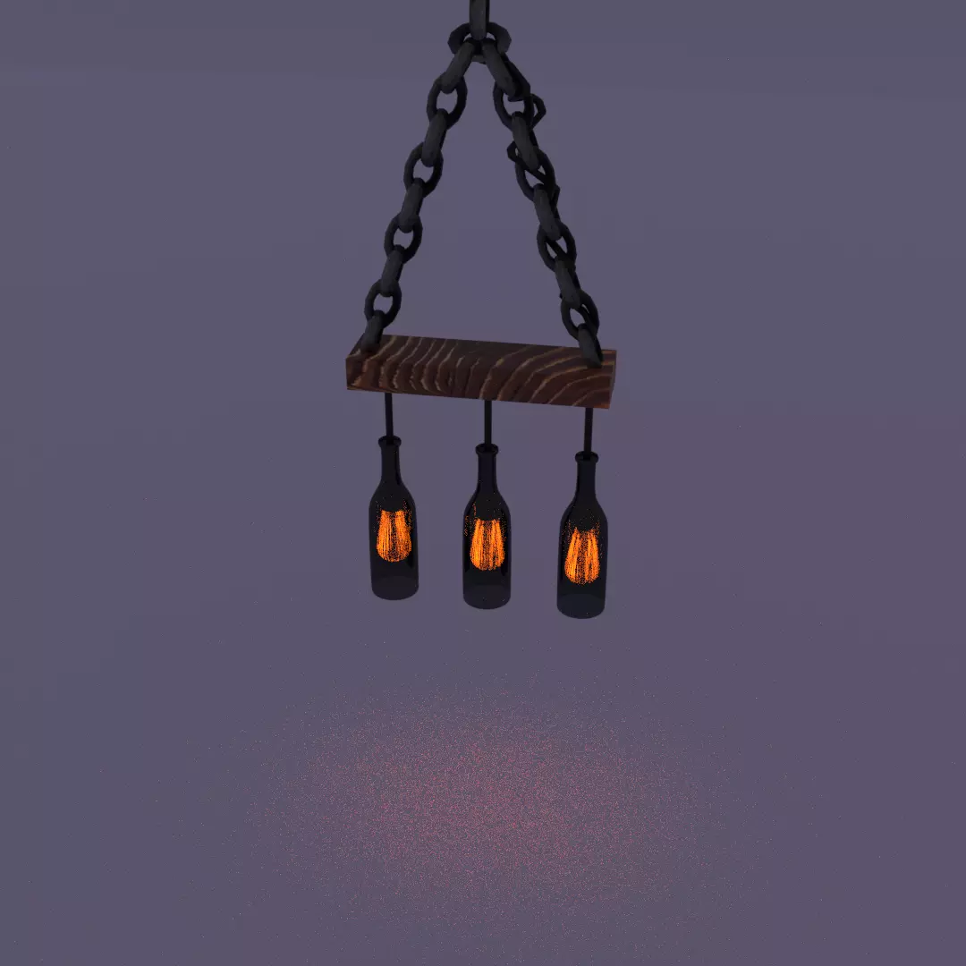 lamp of 3 bottles 3d model Low-poly 3D model