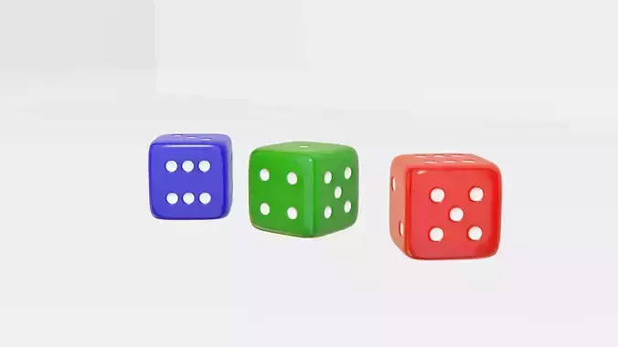 Red Green Blue Playing Dice