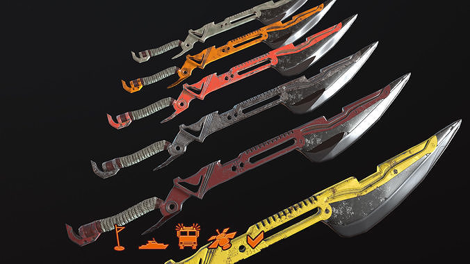 Industrial sword Low-poly 3D model