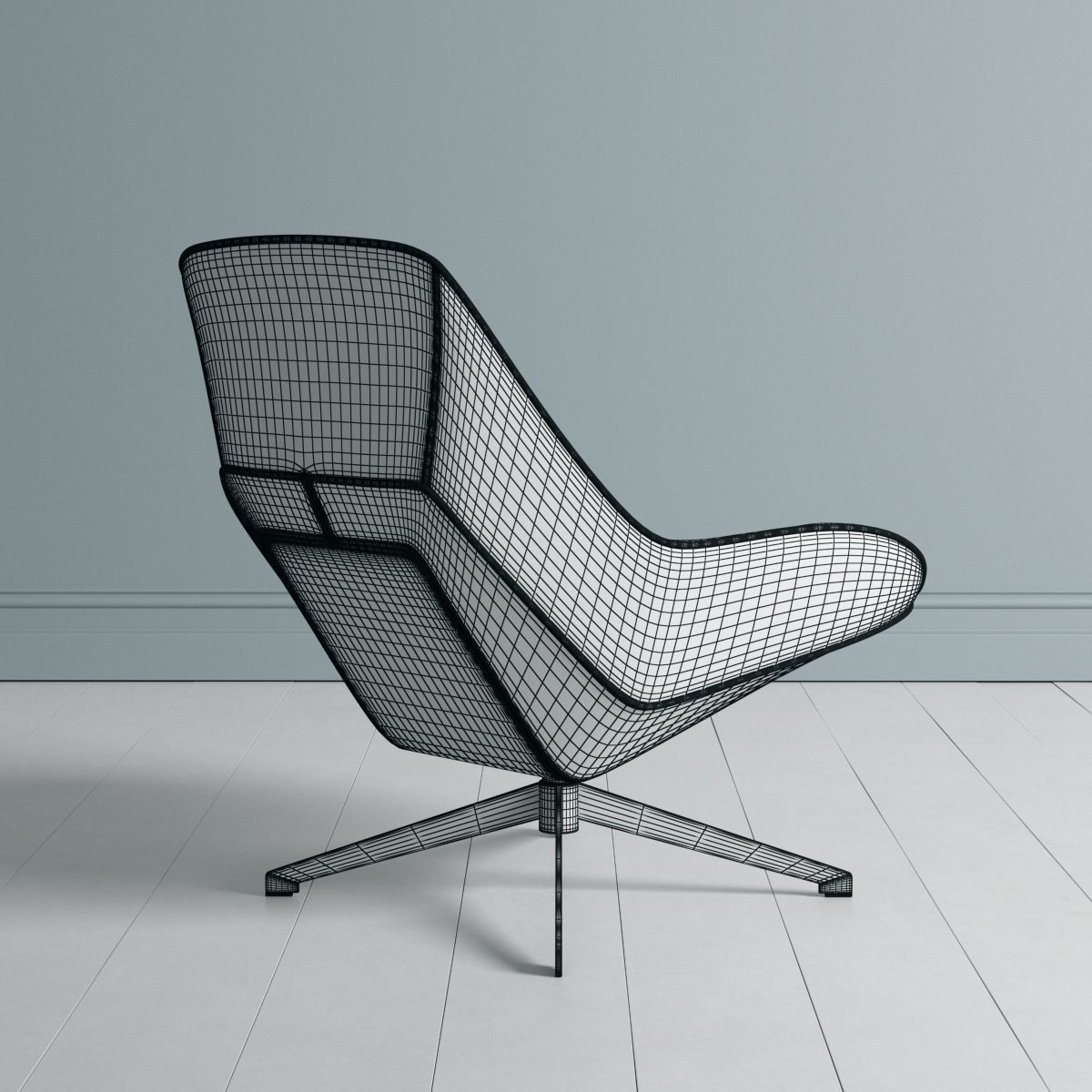Swivel Occasional Chair 3D model_11