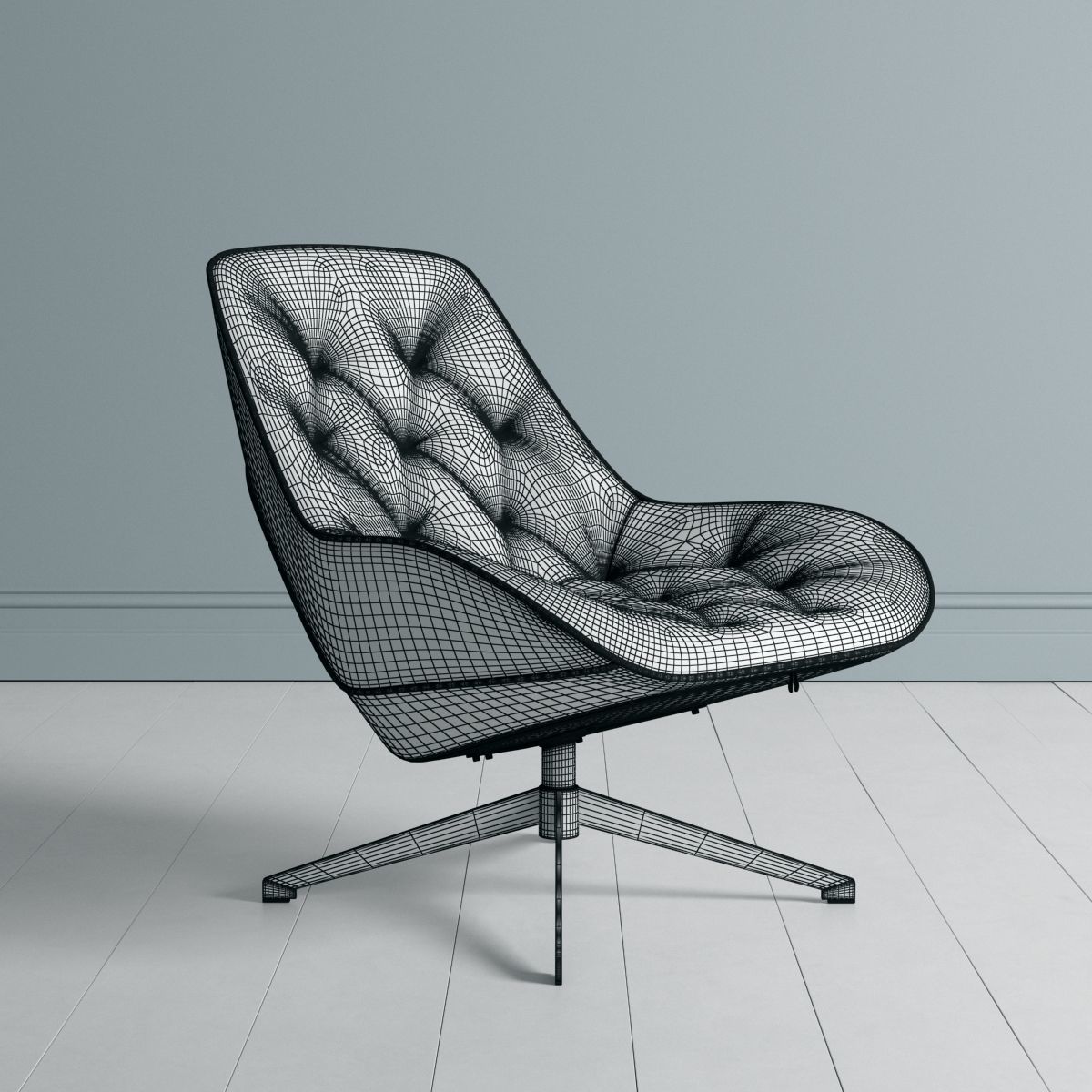 Swivel Occasional Chair 3D model_9