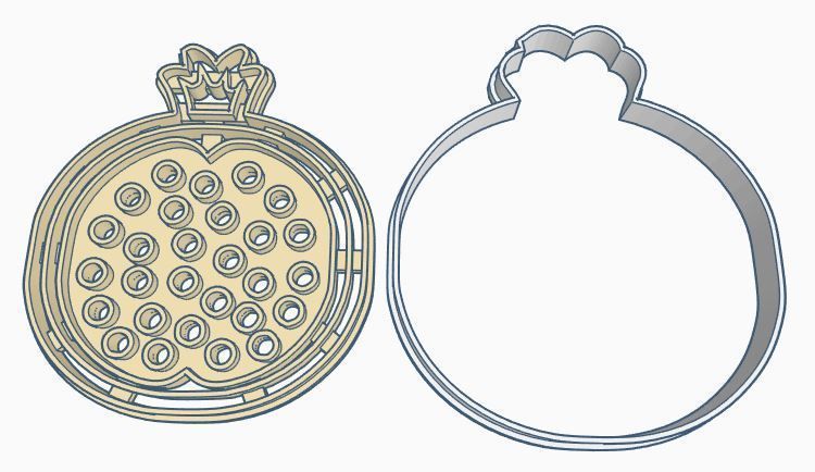 Pomegranate Cookie Cutter 3D print model_1