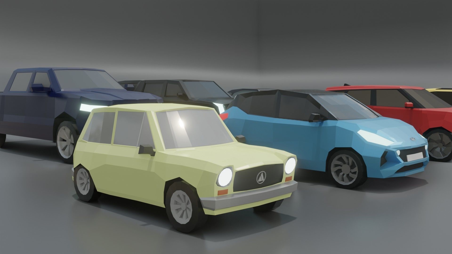 low-poly cars pack - 9 cars Low-poly 3D model_7